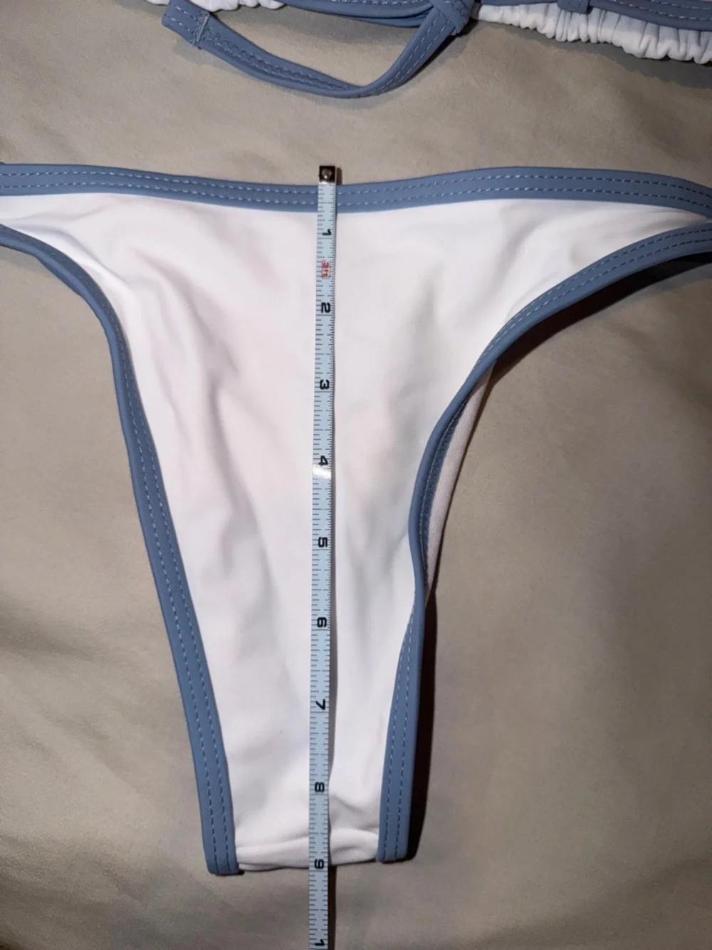Bikini Set‎ Bundle of 2 - Triangle White/Blue and Olive/White Size XS